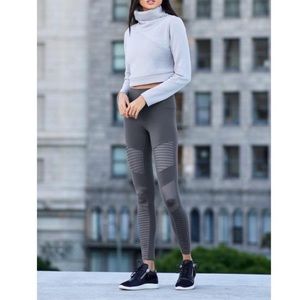 ALO yoga gray high waisted moto leggings pants XXS